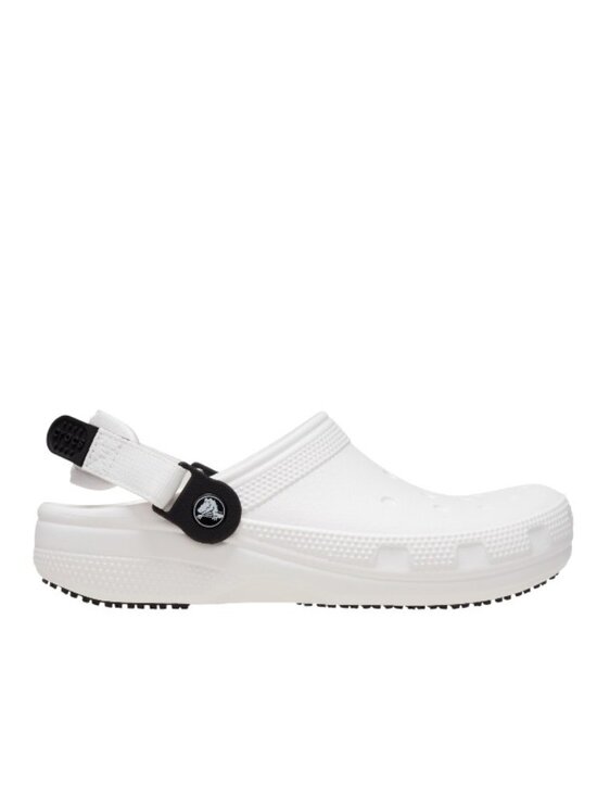 Crocs Men\'s White Black Classic Prominent Adjustable Work Clogs Size 7 main image 5